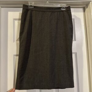 Grey Lauren Ralph Lauren Pencil Skirt Size 8 Wool‎ Blend Lined